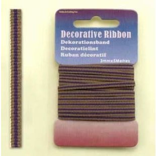 Decorative Ribbon lint 3mm kaartje 5 meter Multi Purple