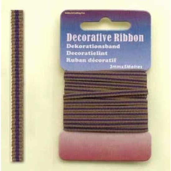 Hobby & Crafting Fun Decorative Ribbon lint 3mm kaartje 5 meter Multi Purple