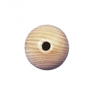 Houten bal naturel halfgeboord 10mm boorg. 2,8mm