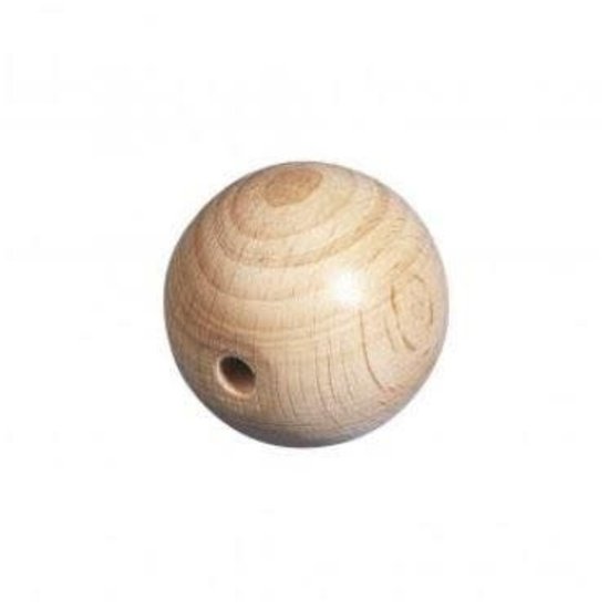 Rayher Houten bal naturel halfgeboord 20mm boorg. 4mm