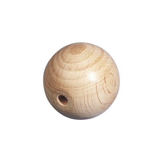Rayher Houten bal naturel halfgeboord 25mm boorg. 6mm
