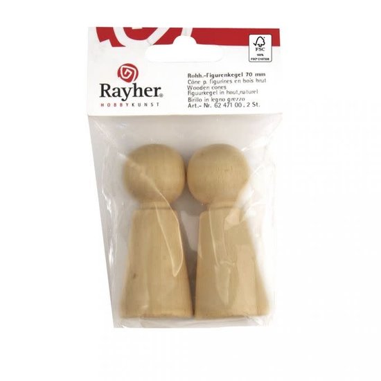 Rayher Houten Poppetjes Peg Doll 7cm 2st