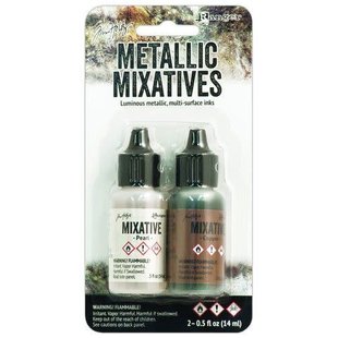 Ranger Alcohol Ink Metallic Mixatives, Pearl & Copper, 2x14ml