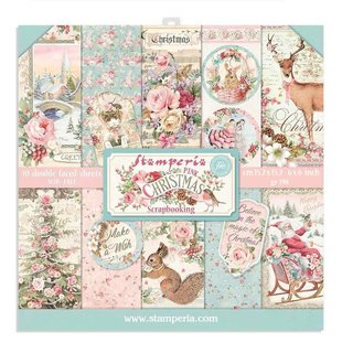 Stamperia Pink Christmas 6x6 Inch Paper Pack