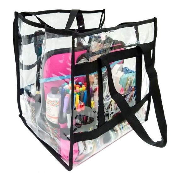 Totally-Tiffany Totally Tiffany Lois Tote bag Transparant EZ2Organize opbergsysteem 33x33x25,4 cm