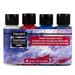DecoArt Americana Multi-Surface Patriotic Pouring Kit, 4 x 59ml
