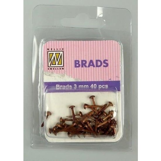 Nellie's Choice Brads Splitpennen Nellie's Choice Floral 3 mm. 40 st. Koper