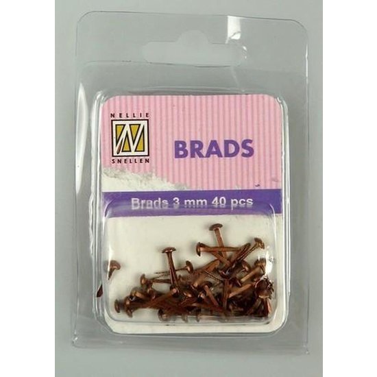 Nellie's Choice Brads Splitpennen Nellie's Choice Floral 3 mm. 40 st. Wit