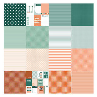 Noor Design designpapier  Dots&Stripes 30,5x30,5 cm. 16 double sided sheets