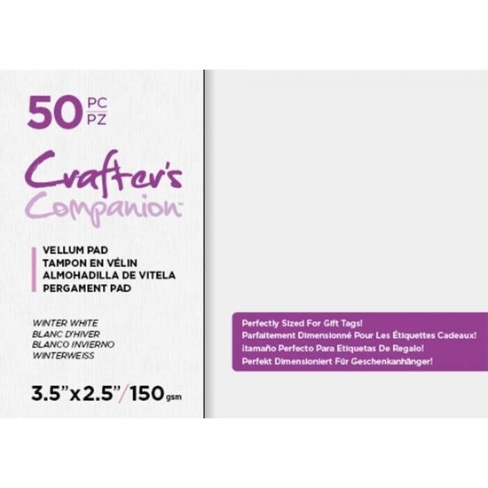 Crafter´s Companion Crafter's Companion Vellum Pad  Winter White 150 gms. 50pc