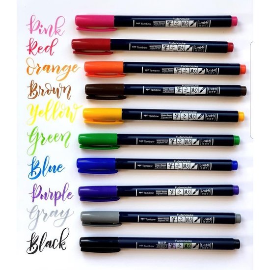 Tombow Tombow Fudenosuke Color set van 10