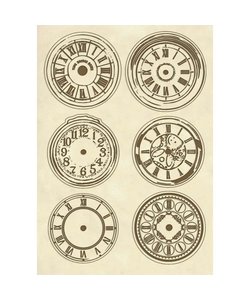 Stamperia houten figuren A5 uitdruk Clocks