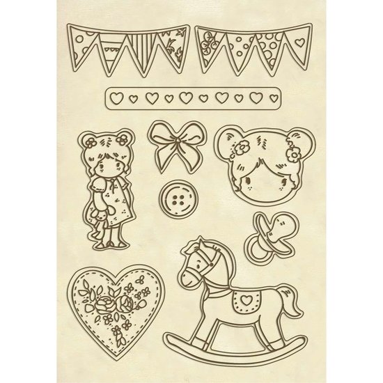 Stamperia Stamperia houten figuren A5 uitdruk Little girl
