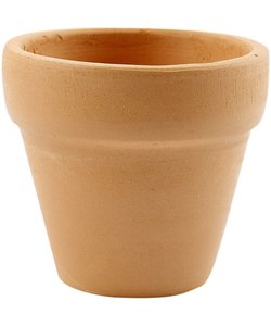 Terracotta bloempot, 4,2 cm. hoog  5cm. doorsnee, 1 st.