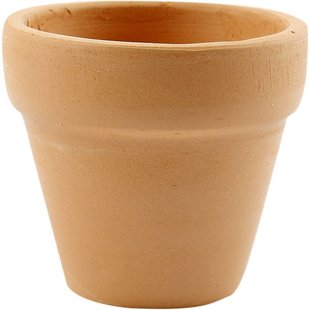 Terracotta bloempot, 4,2 cm. hoog  5cm. doorsnee, 1 st.