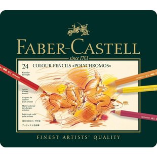 Faber-Castell Polychromos Kleurpotloden Blik etui, 24 st.