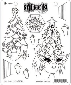 Ranger Dylusions Cling Stamp Set Tree Topper By Dyan Reaveley