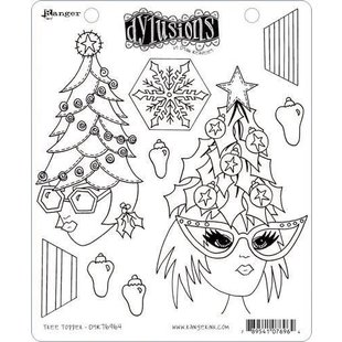 Ranger Dylusions Cling Stamp Set Tree Topper By Dyan Reaveley