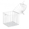 Rayher Deco metaal vogelkooi 7x7x13cm. met sluiting Wit