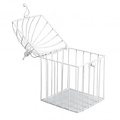 Rayher Deco metaal vogelkooi 7x7x13cm. met sluiting Wit