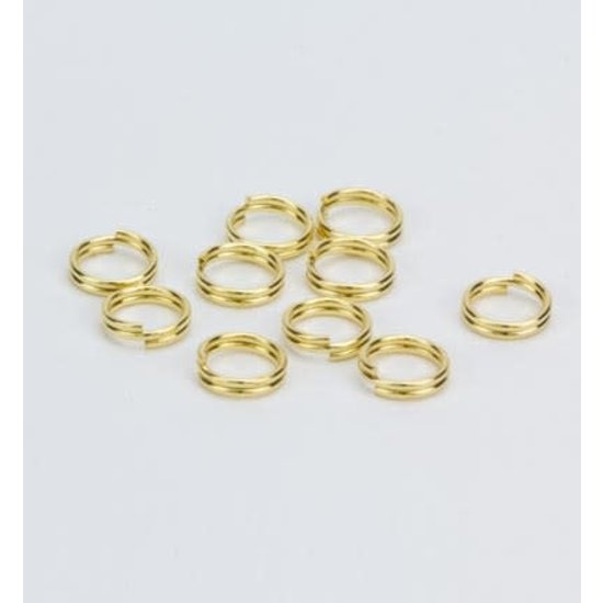 Hobby & Crafting Fun Splitring dubbel 6mm. 10 st. Goudkleurig