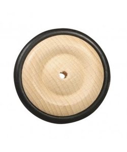 Houten wiel met rubber ring d: 63mm, boring ca. 2mm. 1 st.