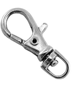Metalen Sleutelhanger Sluiting 30mm Antiek Zilver 5st.