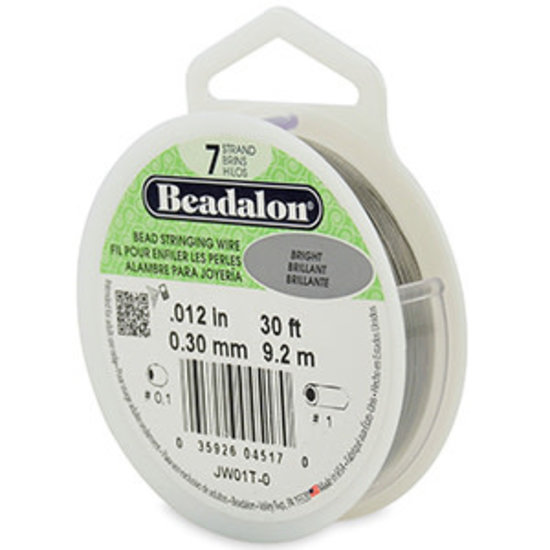 Beadalon Beadalon Rijgdraad 7 draads 0.30mm Bright Stainless Steel 9,2mtr.