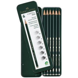 Faber Castell 9000 Potlood Set HB-8B 6st