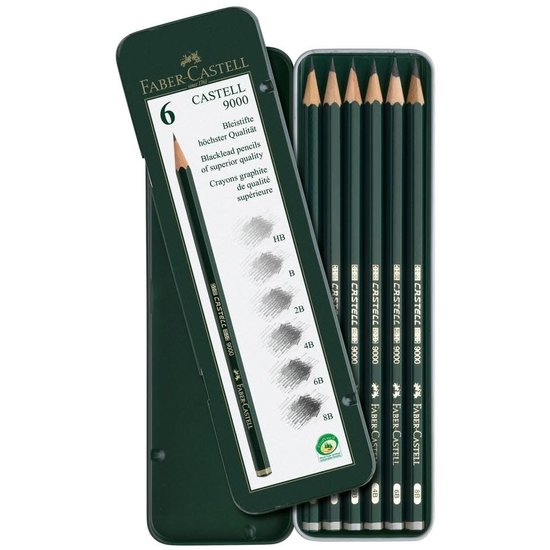 Faber Castell Faber Castell 9000 Potlood Set HB-8B 6st