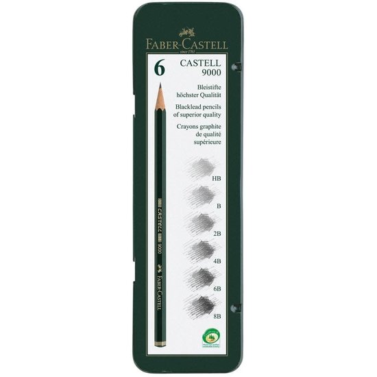 Faber Castell Faber Castell 9000 Potlood Set HB-8B 6st