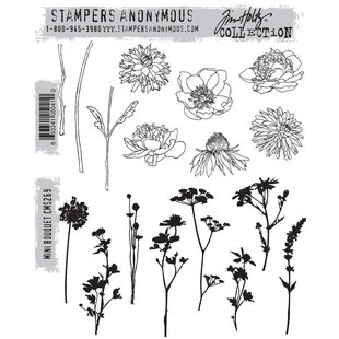 Tim Holtz Cling Stamp Mini Bouquet