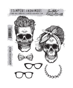 Tim Holtz Cling Stamp Wicked Hipsters