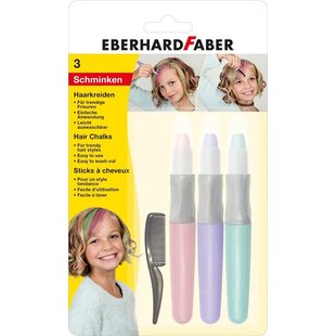 Eberhard Faber Haarkrijt Set 3st. Roze, Paars, Turquoise