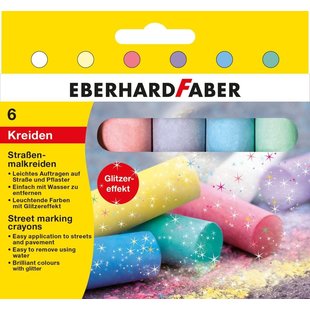 Eberhard Faber Stoepkrijt 6 Glitterkleuren