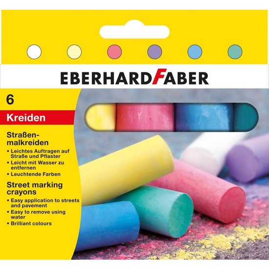 Eberhard Faber Eberhard Faber Stoepkrijt 6 Kleuren