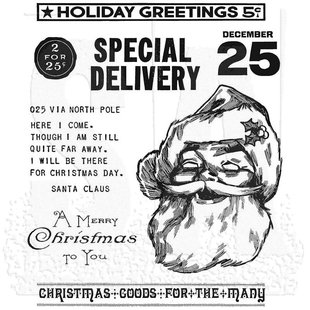 Tim Holtz Cling Stamp Jolly Santa