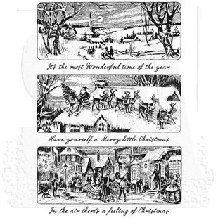 Tim Holtz Cling Stamp Holiday Scenes