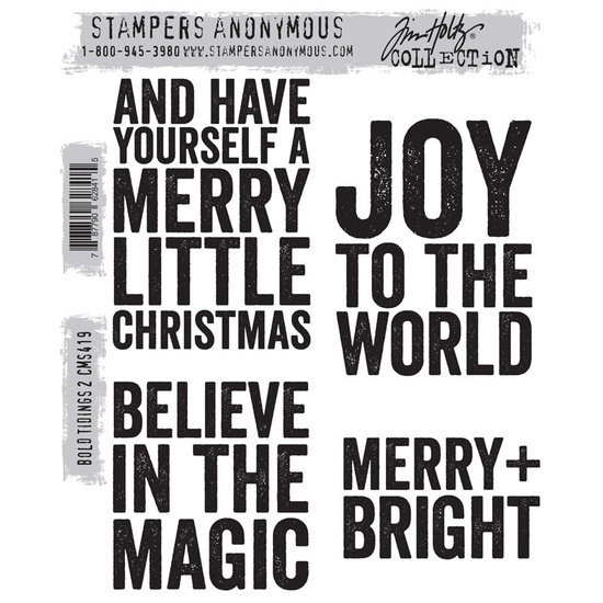Tim Holtz Tim Holtz Cling Stamp Bold Tidings #2