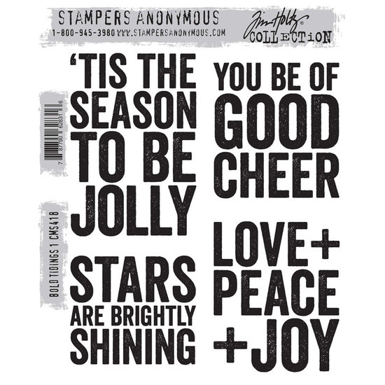 Tim Holtz Tim Holtz Cling Stamp Bold Tidings #1