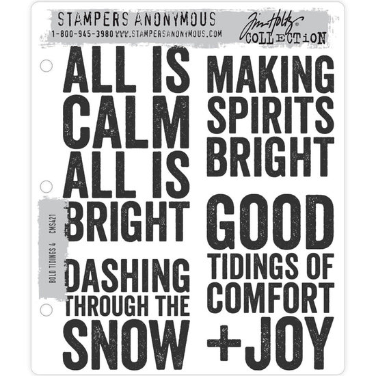 Tim Holtz Tim Holtz Cling Stamp Bold Tidings #4