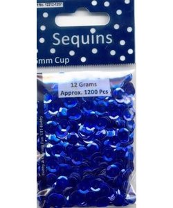 Pailletten Cup 6mm 12gr 1200 stuks Metal Blauw