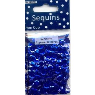 Pailletten Cup 6mm 12gr 1200 stuks Metal Blauw