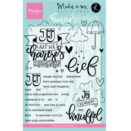 Marianne Design Marianne Design Karin Joan Clear Stamp Hartjes regen