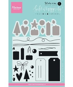 Marianne Design Karin Joan Clear Stamp & Die Tags & Threads