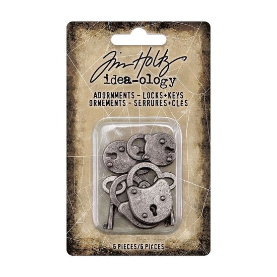 Tim Holtz Tim Holtz Idea-Ology Halloween Adornments Locks & Keys 6 pcs.