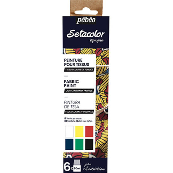 Pebeo Pebeo Setacolor Textielverf Opaque Discovery Set 6x20ml