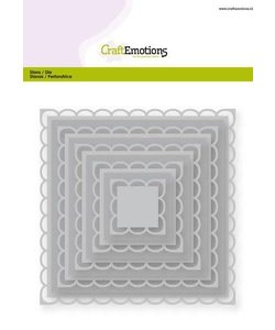 CraftEmotions Big Nesting Die - Vierkanten Scalop XL Open Card 150x160 - 2,1-12,8 10st