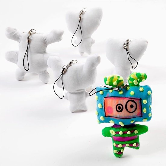 Creotime Sleutelhanger Textiel Figuren Set Ugly Monsters 4 st.