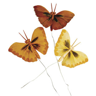Decoratie Vlinders 6cm. 3st. Bruin